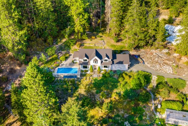 6170 HWY 3A-Refined Wynndel Acreage with Pool, Panoramic Views & Productive Gardens
